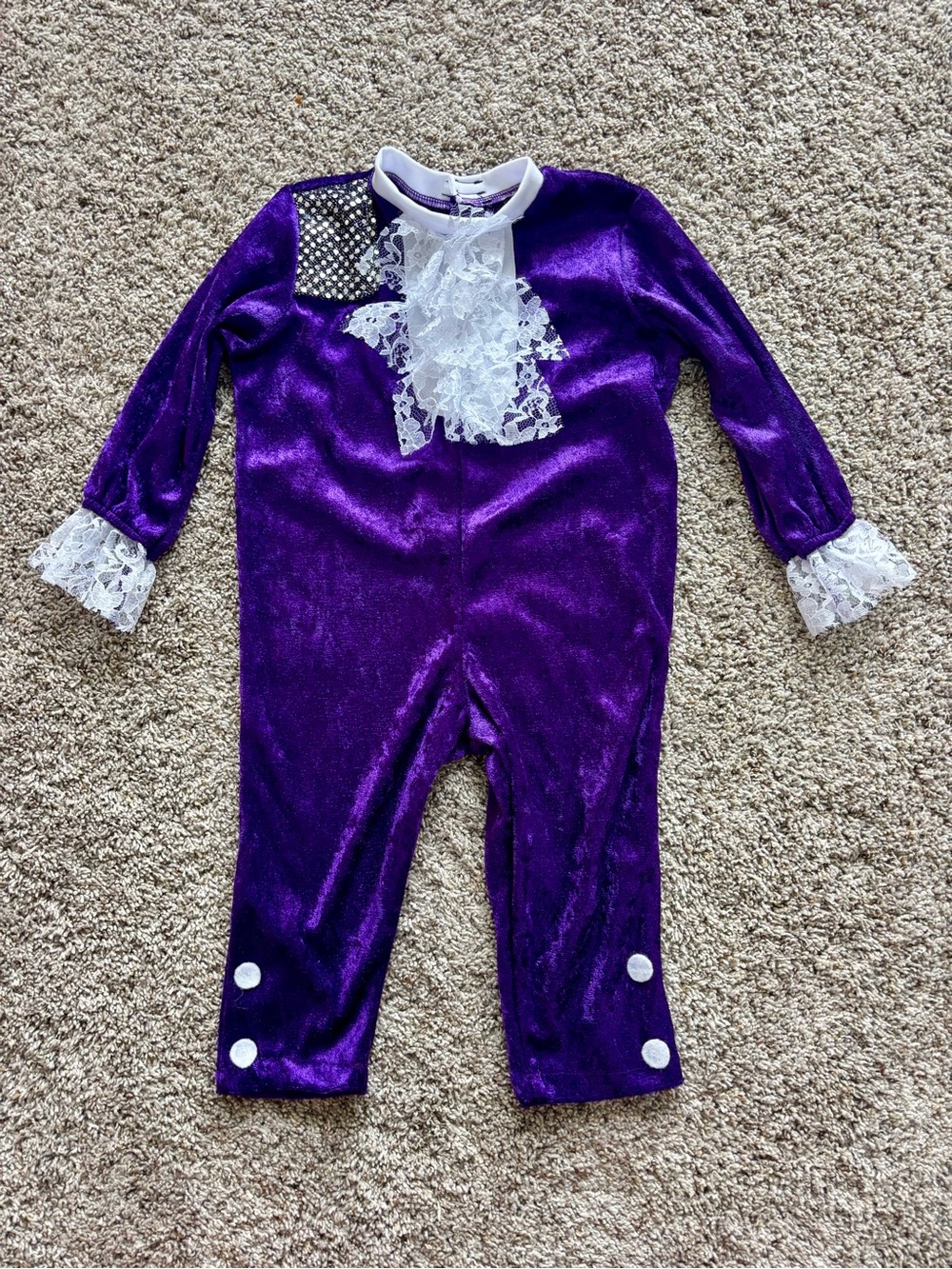 Prince "Purple Rain" Velvet Baby Halloween Costume - Size 12-18 Months